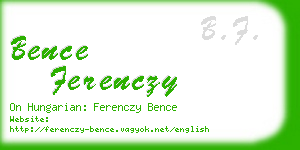 bence ferenczy business card